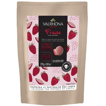 Valrhona Chocolade Druppels Aardbei 250g, Verzenden, Nieuw