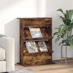 vidaXL Tijdschrift Rek Gerookt eiken 70 x 41 x 96 cm Bewerkt, Huis en Inrichting, Woonaccessoires | Cd- en Dvd-rekken, Verzenden