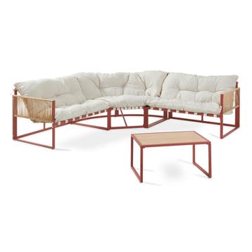Loungeset Karg tuinset met kussens rood en beige casa.pro, Verzenden, Nieuw