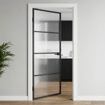 vidaXL Huisdeur 76 x 201,5 x 3,5 cm Aluminium en Gehard Glas, Verzenden, Nieuw