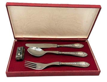 Bestekset (4) - .835 zilver - vork / mes / lepel