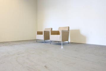 Moroso - Antonio Citterio - Fauteuil (2) - Steel - Leder,, Antiek en Kunst, Antiek | Meubels | Stoelen en Banken