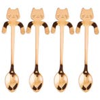Fako Bijoux - Theelepel / Koffielepel Hangende Kat - Rosé, Verzenden, Nieuw