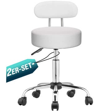 Rolkruk Wit Set van 2 360° draaibaar met rugleuning, Verzenden, Nieuw in verpakking