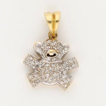 Hanger - 14 karaat Geel goud, Witgoud Diamant (Natuurlijk)