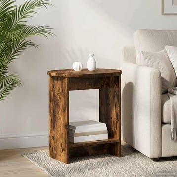 vidaXL Bijzettafel Gerookt eiken 50 x 39,5 x 55 cm Bewerkt, Huis en Inrichting, Tafels | Bijzettafels, Verzenden, Nieuw, Hout