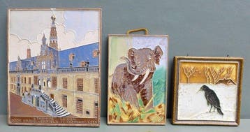 Antiek Tegel (3) - Westraven Stadhuis van Leiden, olifant en, Antiek en Kunst