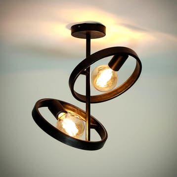 *WOONWINKEL* Plafondlamp Metalen Ringen Zwart, Huis en Inrichting, Verzenden, Nieuw