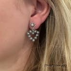 925 zilveren Pikul oorhangers met hartvormig bloemmotief, Verzenden, Nieuw, Zilver