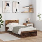 vidaXL Bedframe met hoofdeinde Oud Hout 90 x 200 cm Bewerkt, Verzenden, Nieuw, Bruin, Hout