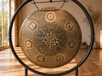 Gong del vento con Mandala Sri Yantra – 60 cm | Nota Si (127, Nieuw