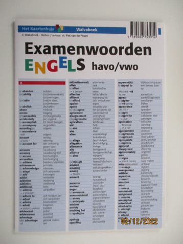 Examenwoorden Engels / havo/vwo / Taalkaarten Walvaboek, Verzenden, Zo goed als nieuw, Dr. Piet Cvan der Voort