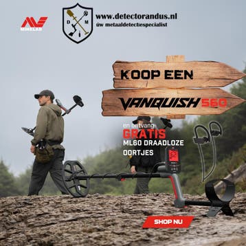 Minelab Vanquish 560 ACTIE!, Nieuw, Meer dan 30 cm, Minelab, Instelbare gevoeligheid