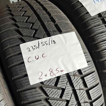4 x Continental WinterContact 235-55-18 Winterbanden 8,5mm, 18 inch, Gebruikt, 235 mm, Band(en)