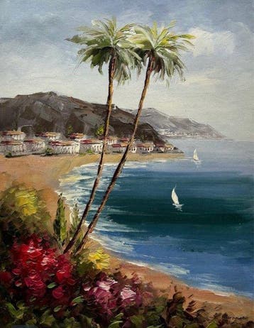 Europese school (XX) - Mediterranean Coastal Landscape with