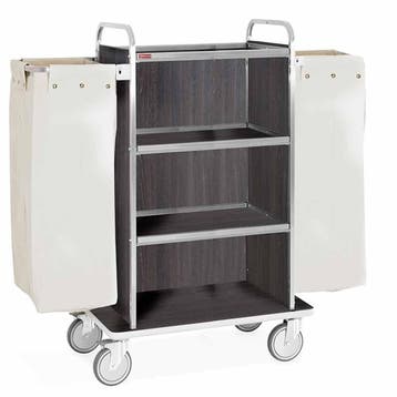 Inox Wagen Voor Wasgoed, 4 Niveaus, 2 Zakken - Donkere Eik, Ophalen of Verzenden, Nieuw