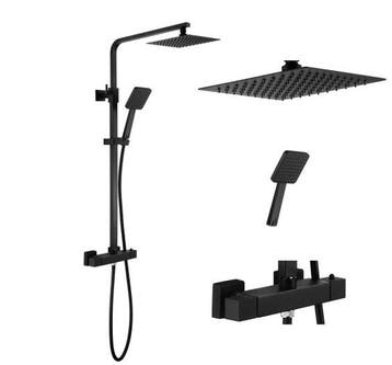 Complete Doucheset Mat Zwart | Thermostaat | Laatste Stuks!, Huis en Inrichting, Ophalen of Verzenden, Nieuw, Zwart, Overige typen
