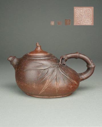Bamboo-shaped - Yixing Teapot - China - 20e eeuw, Antiek en Kunst