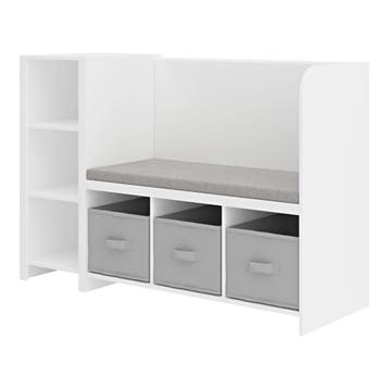 Kinderrek Høylandet met zitbank 76x112x40 cm wit en grijs [e, Kinderen en Baby's, Kinderkamer | Overige Meubels, Verzenden, Nieuw
