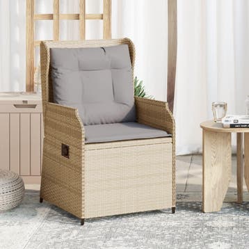 vidaXL Tuinstoelen 2 st verstelbaar met kussens poly rattan, Verzenden, Nieuw, Tuinset