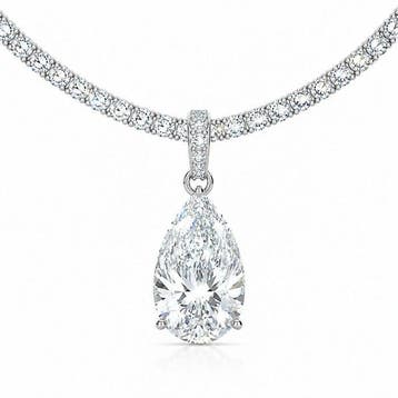 Halsketting - 14 karaat Witgoud - 20.26ct. tw. Diamant, Nieuw