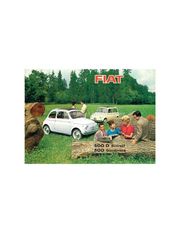 1964 FIAT 500 D SUNROOF & GIARDINIERA BROCHURE NEDERLANDS, Nieuw, Author