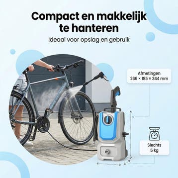 Lugia Jet+ Hogedrukreiniger 1300W 90 Bar – Compact &amp;, Ophalen of Verzenden, Zo goed als nieuw, Lugia