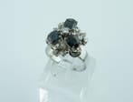 Ring - 18 karaat Witgoud Saffier - Diamant, Sieraden, Tassen en Uiterlijk, Ringen, Nieuw