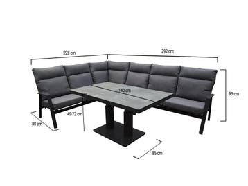 Pacific hoek dining loungeset 5 delig aluminium verstelbaar, Ophalen of Verzenden, Nieuw, Aluminium