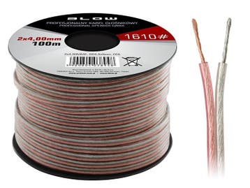 HQ luidsprekerkabel 2 x 4.00 mm transparant op rol 100 meter, Ophalen of Verzenden, Nieuw