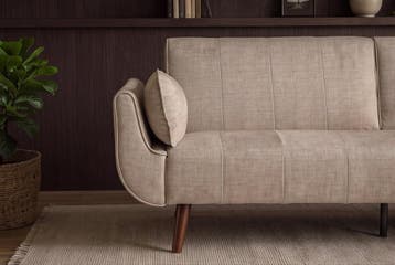 Slaapbank DIVANI 220cm 3-zits fluweel champagne beige -, Huis en Inrichting, Ophalen of Verzenden, Nieuw