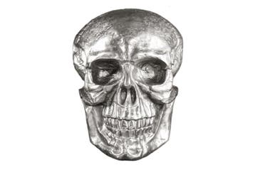 Exclusief wandsculptuur SKULL XXL 40cm zilveren decoratieve, Ophalen of Verzenden, Nieuw