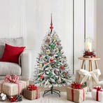 vidaXL Kunstkerstboom met 150 LED Groen en Wit 120 cm PVC en, Verzenden, Nieuw
