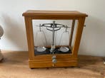 Weegschaal - hout staal marmer glas - Antieke weegschaal
