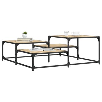 vidaXL Salontafel 107x107x40 cm bewerkt hout sonoma, Huis en Inrichting, Tafels | Salontafels, Verzenden, Vierkant, Nieuw, Overige houtsoorten