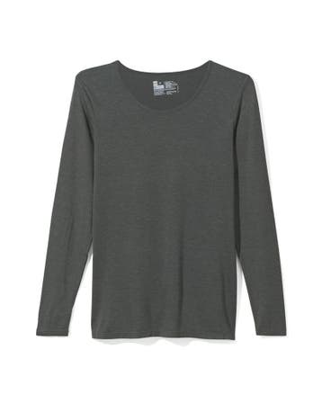 HEMA Dames temptech T-shirt lange mouw grijsmelange, Verzenden