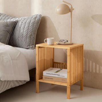 Nachtkast Varde 50x38,5x33 cm set van 2  bamboe [en.casa], Verzenden, Nieuw