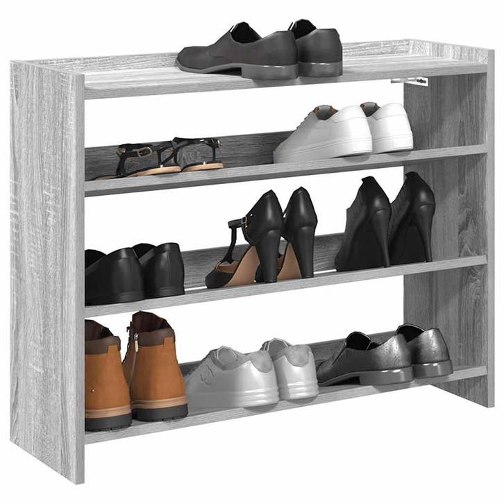 vidaXL Schoenenrek 80x25x62 cm bewerkt hout grijs sonoma, Huis en Inrichting, Kasten | Schoenenrekken, Nieuw, Verzenden