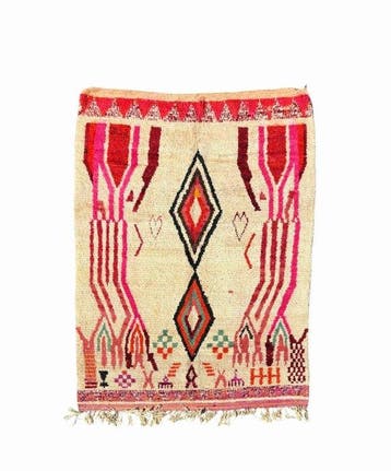 Marokkaans wollen tapijt 180x260 cm, Berber handgemaakt, Nieuw