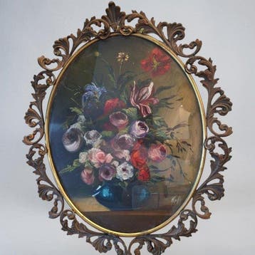 Vitrinelijst - Messing - antiek schilderij