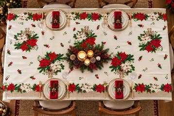 Kerstbetovering - Tafelkleed - 240 cm - 140 cm, Diversen, Nieuw
