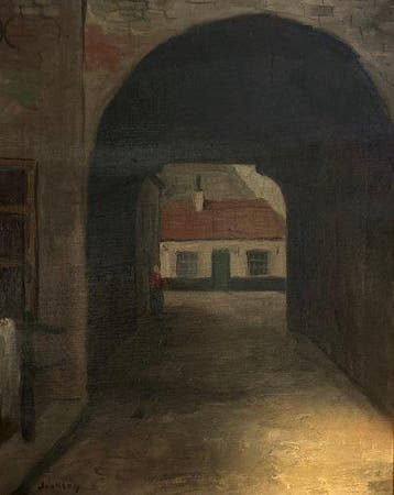 J. van der Kleij (XX) - Sfeervol doorkijkje, Antiek en Kunst