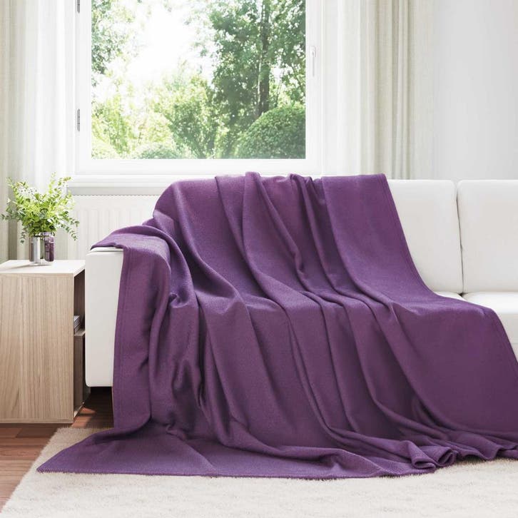 vidaXL Gooi Deken Paars 240 x 220 cm Fleece, Huis en Inrichting, Slaapkamer | Beddengoed, Paars, Nieuw, Verzenden