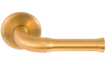 Enkele deurklink NOUR EV100/64 op rozet PVD mat goud, Verzenden, Nieuw