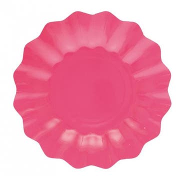 8x Roze diepe wegwerp bordjes van karton 21 cm - Bordjes, Verzenden, Nieuw