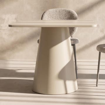 *WOONWINKEL* Vierkante Eettafel Met Ronde Voet Beige, Verzenden, Nieuw
