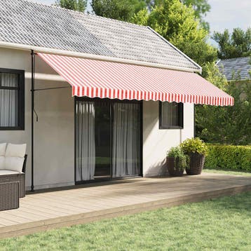 vidaXL Vervangingsdoek voor luifel 500x350 cm polyester rood, Verzenden, Nieuw