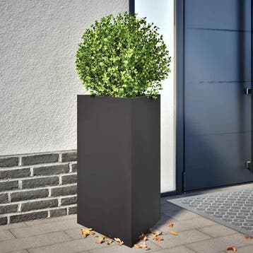 vidaXL Plantenbakken 2 st driehoek 50x43x75 cm staal zwart, Verzenden, Nieuw, Metaal