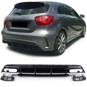 Diffusor Mercedes W176 A45 Edition Glans zwart, zwart, Ophalen of Verzenden, Nieuw