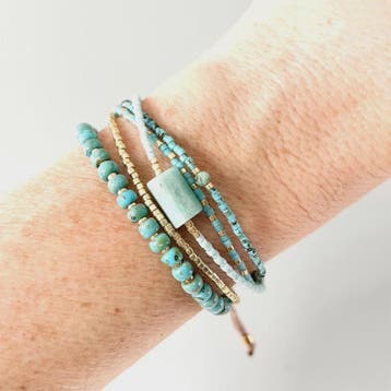 Bohemian Turquoise Kralen Armbanden Set - Multi-Layer Boho S, Verzenden, Nieuw